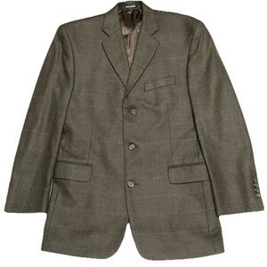 Stafford 40R Blazer Brown Wool Cashmere Blend 3-Button Executive Suit Jacket